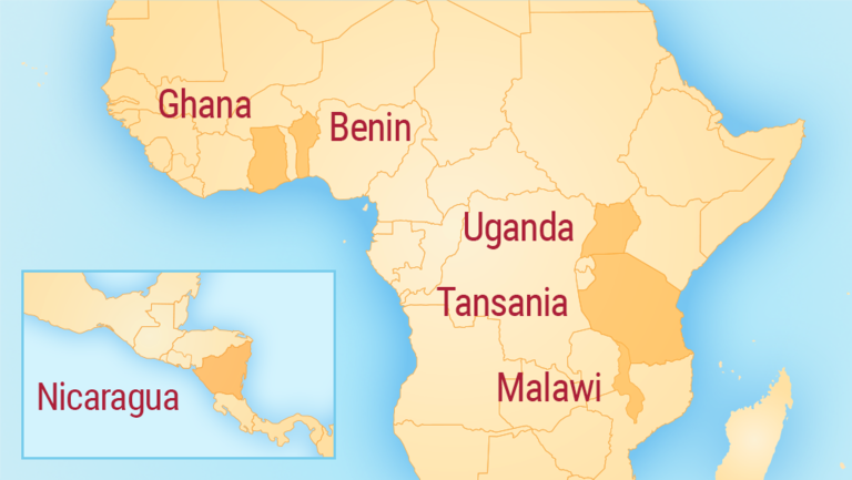 Standorte der EVIM Auslandsdienste in Afrika und Mittelamerika Standorte der EVIM Auslandsdienste in Afrika und Mittelamerika